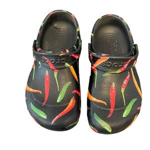 Crocs Bistro Clog Black Chili Pepper Slip Resistant Shoes Mens 6 Womens 8